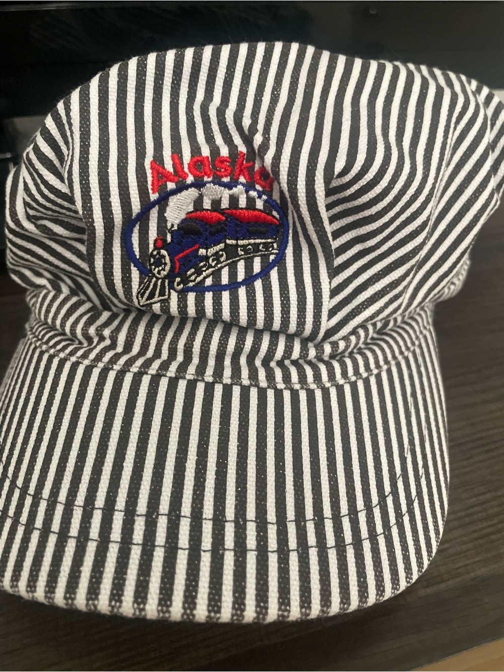 Railroad Engineer Alaska Conductor Cap Stripe Hat  Youth Childs